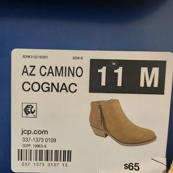 Arizona Jeans Co Camino Cognac Stacked Heel Booties Womens 11M - Picture 8 of 9